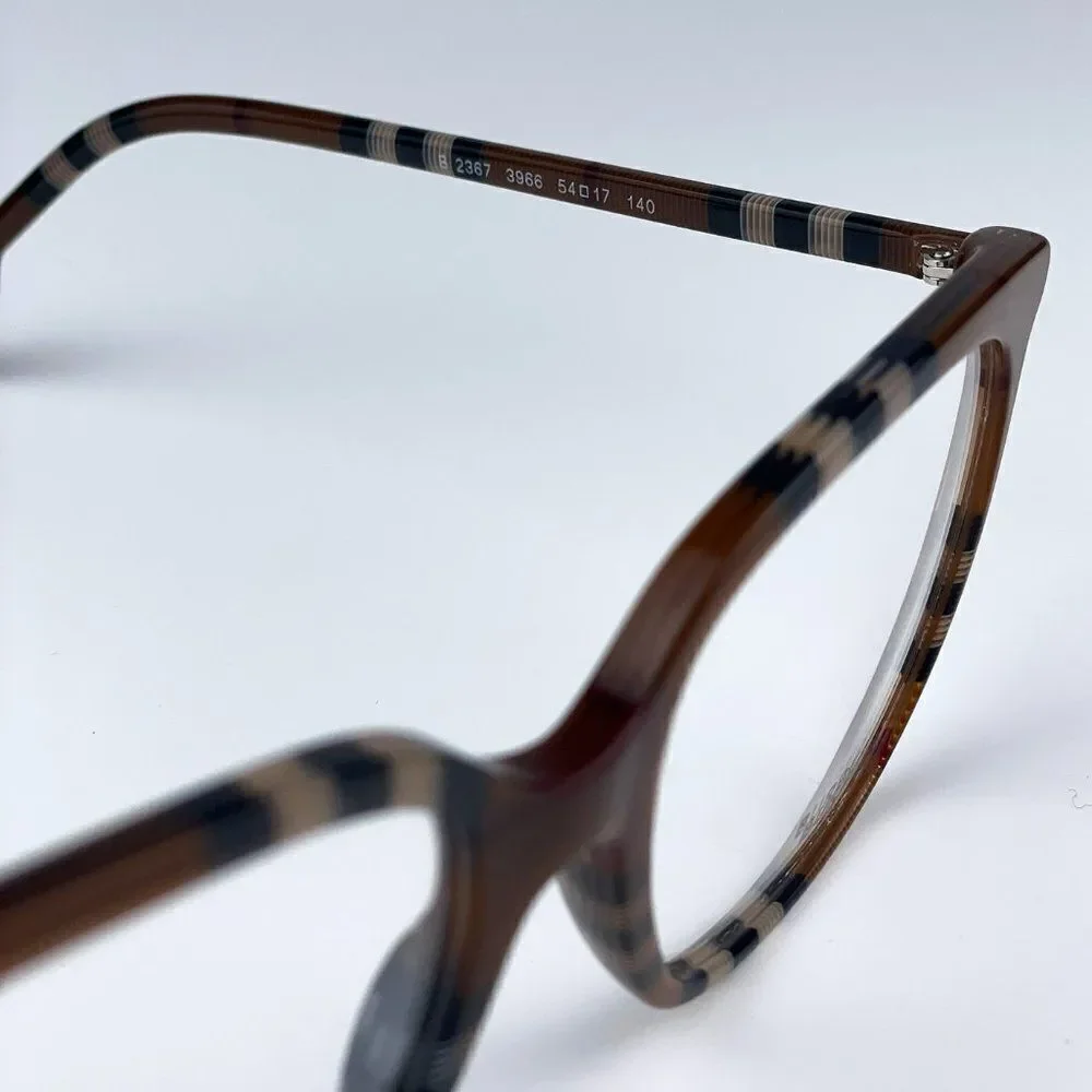 NEW Burberry BE2367 3966 Check Brown Square Women Eyeglasses